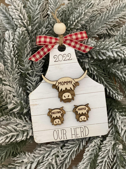 Cow Tag Ornament